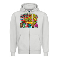 Dove Grey Taco Fiesta Zipper Hoodie - texasbilliewilder