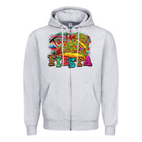 Heather Grey Taco Fiesta Zipper Hoodie - texasbilliewilder
