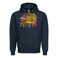 Navy Taco Fiesta Zipper Hoodie - texasbilliewilder