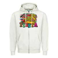 Oatmeal Heather Taco Fiesta Zipper Hoodie - texasbilliewilder