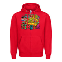 Red Taco Fiesta Zipper Hoodie - texasbilliewilder
