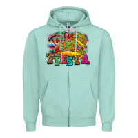 Seafoam Taco Fiesta Zipper Hoodie - texasbilliewilder
