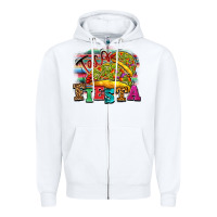 White Taco Fiesta Zipper Hoodie - texasbilliewilder