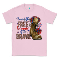Bubblegum Pink home of the free because of the brave Classic Tee - Zillion Design Studio