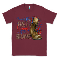 Burgundy home of the free because of the brave Classic Tee - Zillion Design Studio