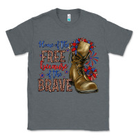 Charcoal Heather home of the free because of the brave Classic Tee - Zillion Design Studio