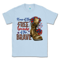 Dusty Blue home of the free because of the brave Classic Tee - Zillion Design Studio
