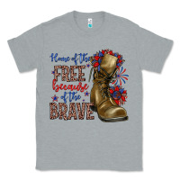 Heather Grey home of the free because of the brave Classic Tee - Zillion Design Studio
