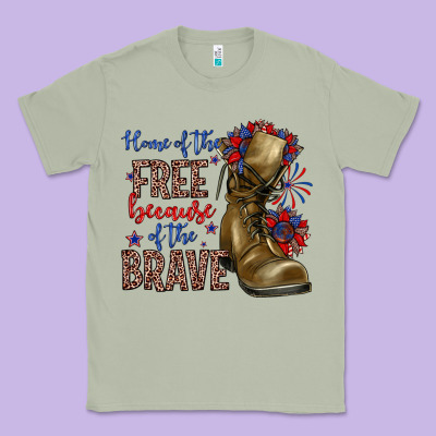Home Of The Free Because Of The Brave Classic Tee Designed By Zillion Design Studio