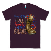 Plum home of the free because of the brave Classic Tee - Zillion Design Studio