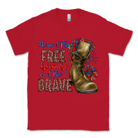 Red home of the free because of the brave Classic Tee - Zillion Design Studio