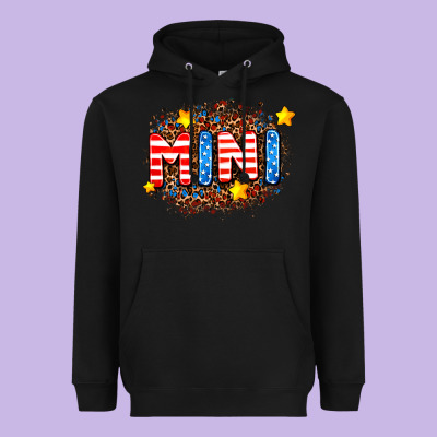 Usa Mini  Leopard Background Heavyweight Hoodie Designed By Adodesignshop
