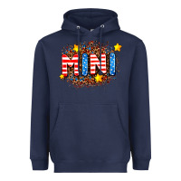 Navy usa mini  leopard background Heavyweight Hoodie - AdoDesignShop