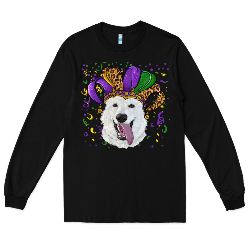 Mardi Gras Hat  White Shepherd Long Sleeve Tee by RanaPortraitStore | Teevron
