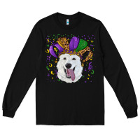 Black mardi gras hat  white shepherd Long Sleeve Tee - RanaPortraitStore