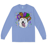 Colony Blue mardi gras hat  white shepherd Long Sleeve Tee - RanaPortraitStore