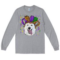 Heather Grey mardi gras hat  white shepherd Long Sleeve Tee - RanaPortraitStore