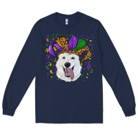 Navy mardi gras hat  white shepherd Long Sleeve Tee - RanaPortraitStore