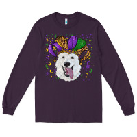 Plum mardi gras hat  white shepherd Long Sleeve Tee - RanaPortraitStore