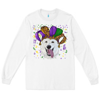 White mardi gras hat  white shepherd Long Sleeve Tee - RanaPortraitStore