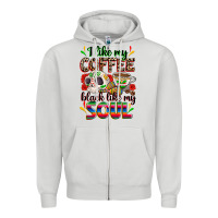 Dove Grey i like my coffee black like my soul Zipper Hoodie - Zillion Design Studio