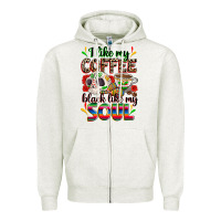 Oatmeal Heather i like my coffee black like my soul Zipper Hoodie - Zillion Design Studio