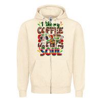 Sandshell i like my coffee black like my soul Zipper Hoodie - Zillion Design Studio