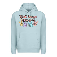 Blue Mist god says you are easter Premium Hoodie - MaliasSmallBusiness