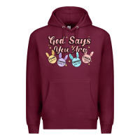 Burgundy god says you are easter Premium Hoodie - MaliasSmallBusiness