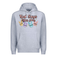 Heather Grey god says you are easter Premium Hoodie - MaliasSmallBusiness