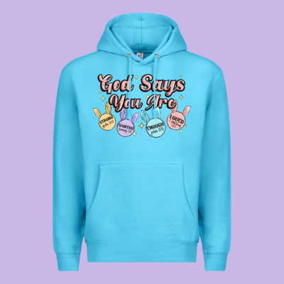 God Says You Are Easter Premium Hoodie Designed By Maliassmallbusiness