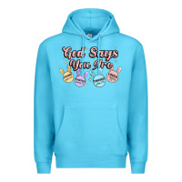 Ocean Blue god says you are easter Premium Hoodie - MaliasSmallBusiness
