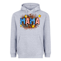 Heather Grey usa Mama  leopard background Heavyweight Hoodie - AdoDesignShop
