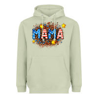 Matcha usa Mama  leopard background Heavyweight Hoodie - AdoDesignShop