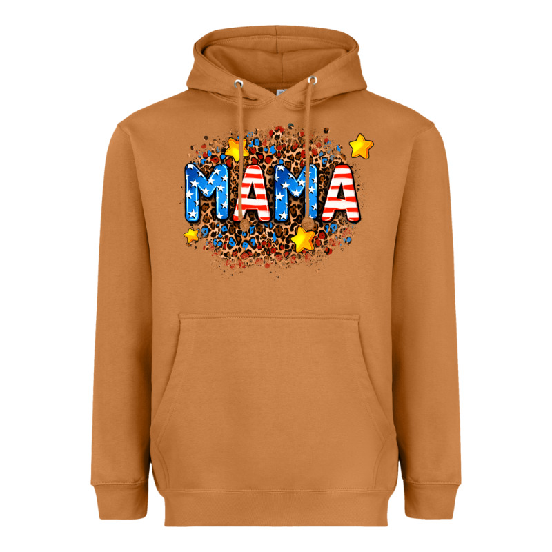 Usa Mama  Leopard Background Heavyweight Hoodie by AdoDesignShop | Teevron
