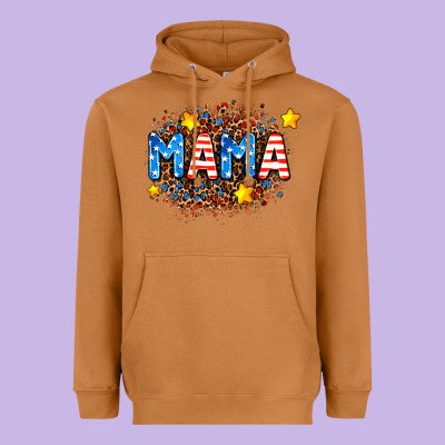 Usa Mama  Leopard Background Heavyweight Hoodie Designed By Adodesignshop