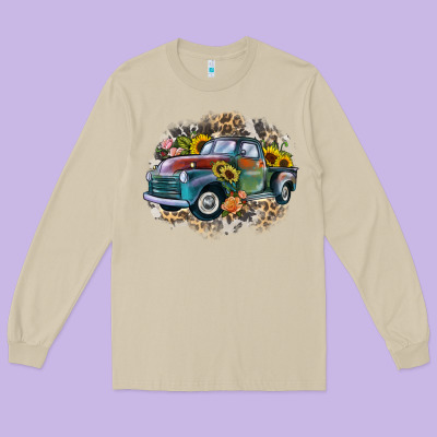 Vintage Truck Western Long Sleeve Tee Designed By Zillion Design Studio