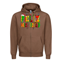 Chestnut feliz navidad Zipper Hoodie - Zillion Design Studio