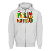 Dove Grey feliz navidad Zipper Hoodie - Zillion Design Studio