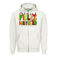 Oatmeal Heather feliz navidad Zipper Hoodie - Zillion Design Studio