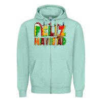 Seafoam feliz navidad Zipper Hoodie - Zillion Design Studio