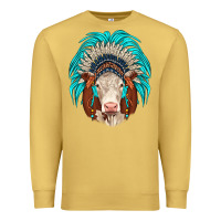 Antique Gold hereford indian headdress Premium Sweatshirt - JahusDesignShop