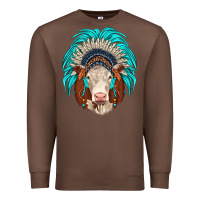 Chestnut hereford indian headdress Premium Sweatshirt - JahusDesignShop