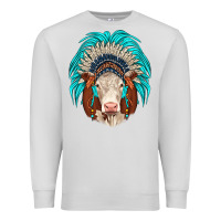 Dove Grey hereford indian headdress Premium Sweatshirt - JahusDesignShop