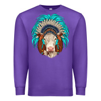 Purple hereford indian headdress Premium Sweatshirt - JahusDesignShop