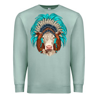Seafoam hereford indian headdress Premium Sweatshirt - JahusDesignShop
