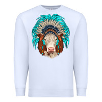 White hereford indian headdress Premium Sweatshirt - JahusDesignShop