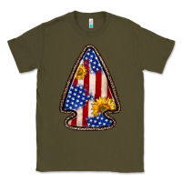 Army Green American flag sunflower arrowhead Classic Tee - Zillion Design Studio