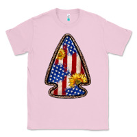 Bubblegum Pink American flag sunflower arrowhead Classic Tee - Zillion Design Studio