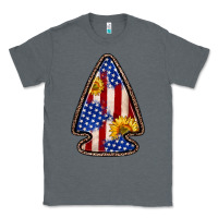 Charcoal Heather American flag sunflower arrowhead Classic Tee - Zillion Design Studio